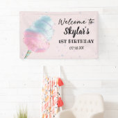 Blue Pink Cotton Candy Bronze Gold Glitzer Geburts Banner (Insitu)