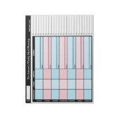 Blue & Pink Custom Weekly Meal Planning Notepad Notizblock (Rotiert)