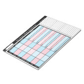 Blue & Pink Custom Weekly Meal Planning Notepad Notizblock (angewinkelt)