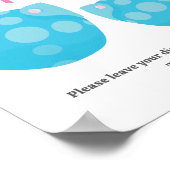 Blue Pink Diaper Raffle Gender Reveal Party Gezeic Poster (Ecke)