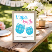Blue Pink Diaper Raffle Gender Reveal Party Gezeic Poster