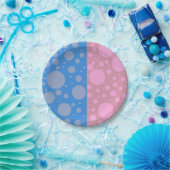 Blue Pink Dots Custom Paper Teller 7 in (Party)