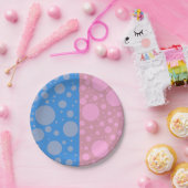 Blue Pink Dots Custom Paper Teller 7 in (Party)