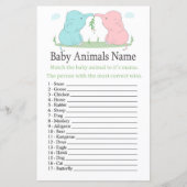 Blue Pink Elephant Baby Animes Name Game (Vorderseite)