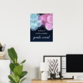 Blue Pink Firework Gender Reveal Willkommen Poster (Heimbüro)