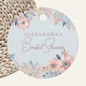 Blue Pink Floral Boho Chic Brautparty Vielen Dank Geschenkanhänger