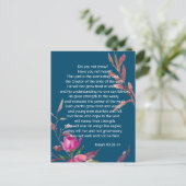 Blue Pink Floral Christlich Bibel Verse Postkarte (Stehend Vorderseite)