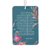 Blue Pink Floral Christlich Bibel Verse Postkarte Autolufterfrischer (Rückseite)