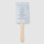 Blue Pink Floral Elegantes Hochzeitsprogramm Fächer (Rückseite)