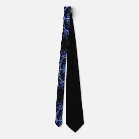 Blue & Pink Floral Fractal Pattern Tie Krawatte (Rückseite)