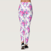 Blue Pink Floral Leggings (Rückseite)