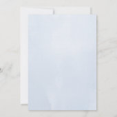 Blue & Pink Floral Watercolor Babydusche Einladung (Rückseite)