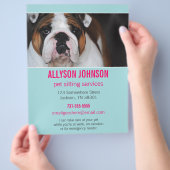 Blue & Pink Foto Pet Sitting Services Flyer 1 (Hand)