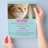Blue & Pink Foto Pet Sitting Services Flyer 302 (Hand)