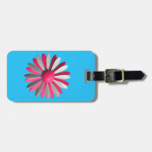 Blue Pink Funky MOD Retro Daisy Blume Mode Gepäckanhänger (Vorderseite horizontal)
