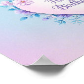 Blue Pink Geburtstag luxuriös elegant extravagant Poster (Ecke)