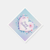 Blue Pink Geburtstag luxuriös elegant extravagant Serviette (Ecke)