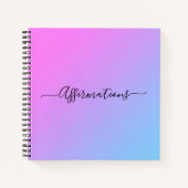 Blue & Pink Gefärbte Krawatte Schwarze Typografie  Notizblock (Vorderseite)