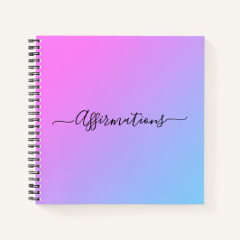 Blue & Pink Gefärbte Krawatte Schwarze Typografie  Notizblock