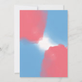 Blue & Pink Gender Reveal Baby Shower Einladung (Rückseite)