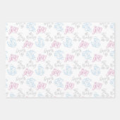 Blue Pink Gender Reveal Packaging Paper Sheets Geschenkpapier Set (Vorderseite)