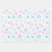 Blue Pink Gender Reveal Packaging Paper Sheets Geschenkpapier Set (Vorderseite 2)