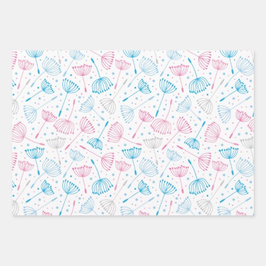 Blue Pink Gender Reveal Packaging Paper Sheets Geschenkpapier Set (Vorderseite 2)