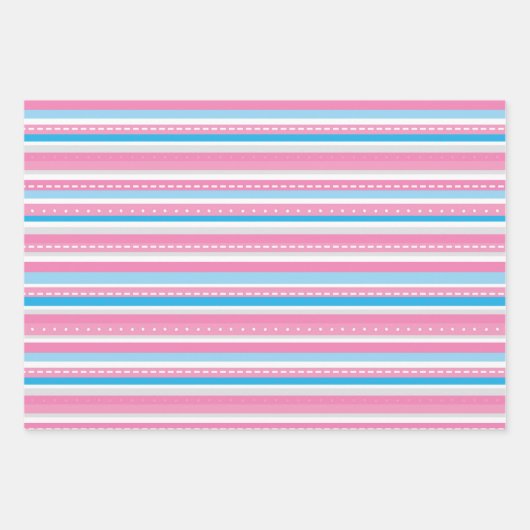 Blue Pink Gender Reveal Packaging Paper Sheets Geschenkpapier Set (Vorderseite)