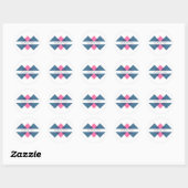 Blue Pink Geometric Triad Danke Stickers (Blatt)
