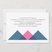 Blue Pink Geometric Triad Wedding Einladung (Rückseite)