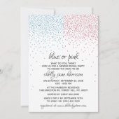 Blue & Pink Glitzer Confetti Gender Reveal Party Einladung (Vorderseite)