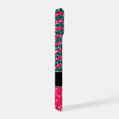 Blue & Pink Glitzer Zickzack Personalisiert Defend iPhone 15 Hülle (Rechte Seite)