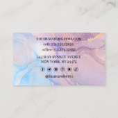 Blue Pink Gold Aquarell Kunst, Dichtung und Musik Visitenkarte (Rückseite)