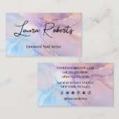 Blue Pink Gold Aquarell Kunst, Dichtung und Musik Visitenkarte (Vorne/Hinten)
