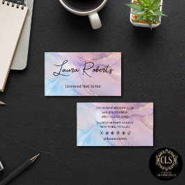 Blue Pink Gold Aquarell Kunst, Dichtung und Musik Visitenkarte