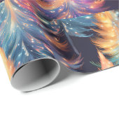 Blue Pink Gold Light Trees Moderne Weihnachten Geschenkpapier (Rolleneckpunkt)