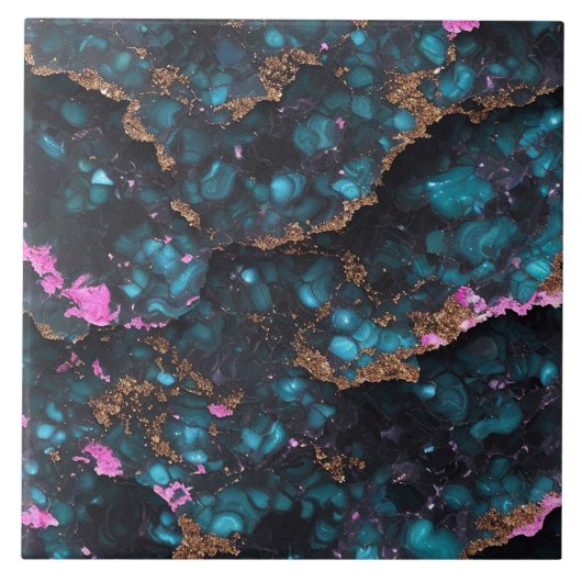 Blue Pink Gold Marmor Populäre Sammlung Fliese (Vorderseite)