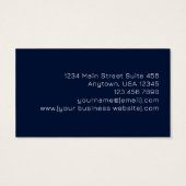 Blue Pink Gold Monogram Modern Business Card (Rückseite)