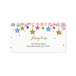 Blue Pink Gold Tinkle Tinkle Address Label Adressaufkleber