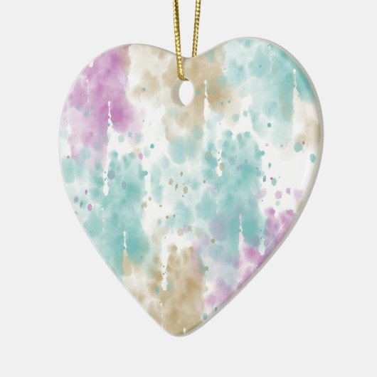 Blue Pink Gold Watercolor Abstrakt Keramikornament (Links)