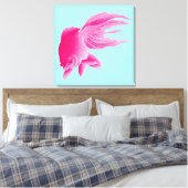 Blue Pink Goldfish Large Modern Pop Leinwanddruck (Insitu (Schlafzimmer))