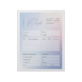 Blue & Pink Gradient Business Order Form Notizblock (Rotiert)