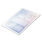 Blue & Pink Gradient Business Order Form Notizblock (angewinkelt)