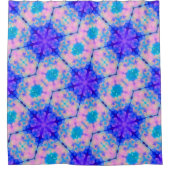 Blue & Pink Gradient Pastel Bubble Art Duschvorhang (Vorderseite)