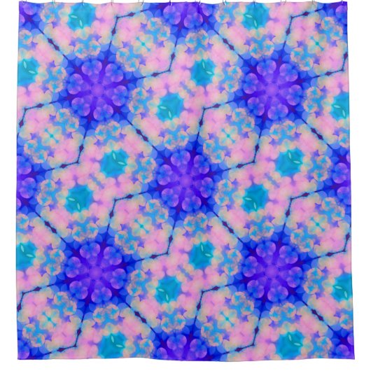 Blue & Pink Gradient Pastel Bubble Art Duschvorhang (Vorderseite)