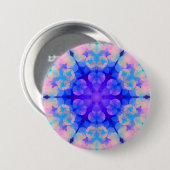 Blue & Pink Gradient Pastell Bubble Art Button (Vorne & Hinten)