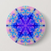 Blue & Pink Gradient Pastell Bubble Art Button (Vorderseite)