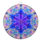 Blue & Pink Gradient Pastell Bubble Art Dartscheibe (vorne)