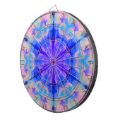 Blue & Pink Gradient Pastell Bubble Art Dartscheibe (Vorderseite rechts)