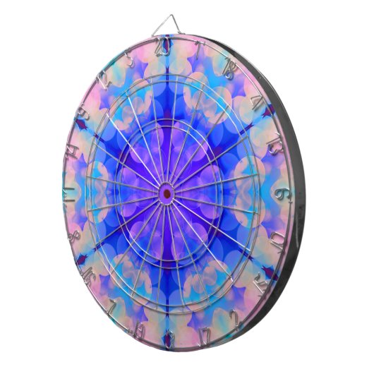 Blue & Pink Gradient Pastell Bubble Art Dartscheibe (Vorderseite rechts)